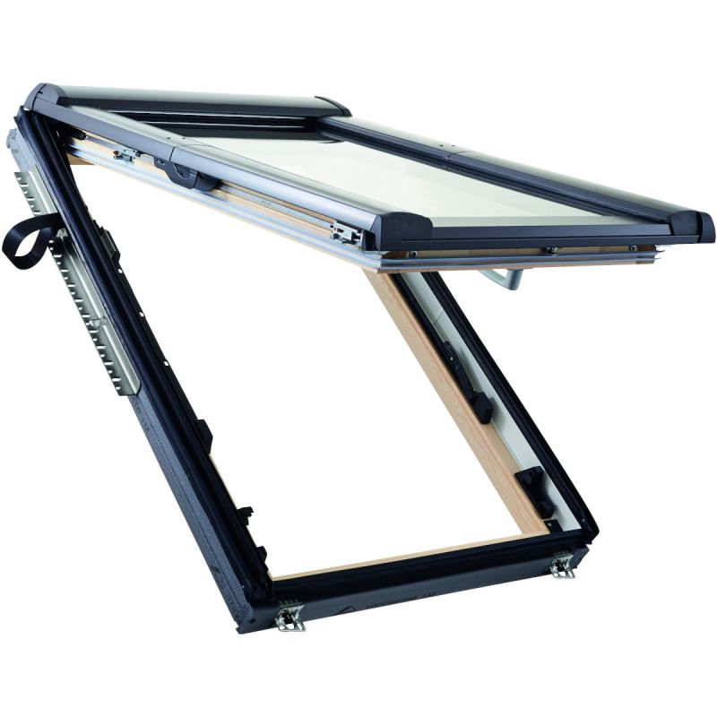 Окно R88 Н200 с термоблоком, дерево (однокамерное, среднеповоротное) 54*78