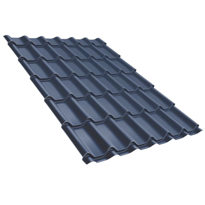 Металлочерепица Grand Line Kvinta Uno Satin Matt RAL 7024 мокрый асфальт