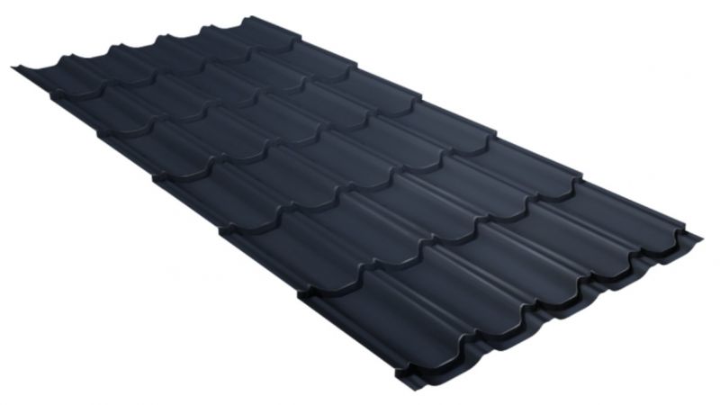 Металлочерепица Grand Line Classic PurPro Matt 275 RAL 7024 мокрый асфальт