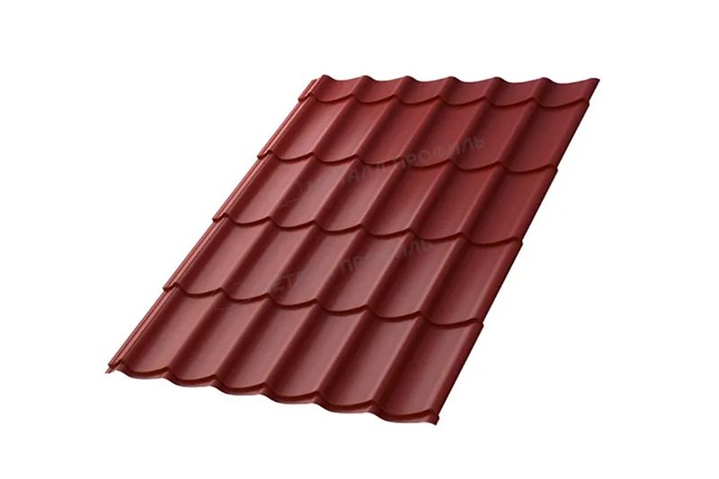 Металлочерепица МП Ламонтерра ХL Полиэстер (эконом) RAL3011 коричнево-красный