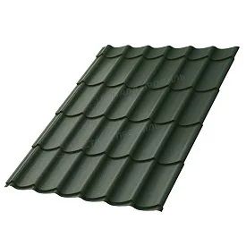 Металлочерепица МП Ламонтерра Х VikingMP RAL6007 Бутылочно-зеленый