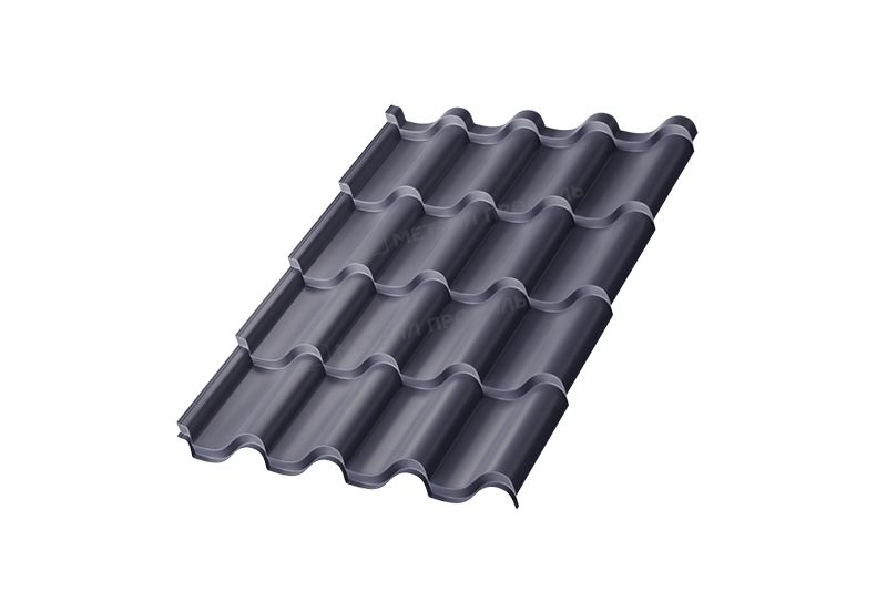 Металлочерепица МП Монтерроса-S PURMAN RAL7024 Серый графит