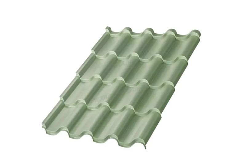 Металлочерепица МП Монтерроса-S PURMAN Светло-зеленый металлик