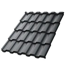 Металлочерепица МП Монтекристо-Х Puretan RR23 Темно-серый