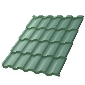 Металлочерепица МП Монтекристо-ХL NormanMP RAL6019 Зеленая пастель