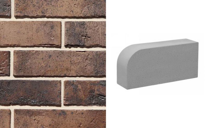 Печной кирпич фигурный Konigstein Мангейм Карбон 250*120*65 мм