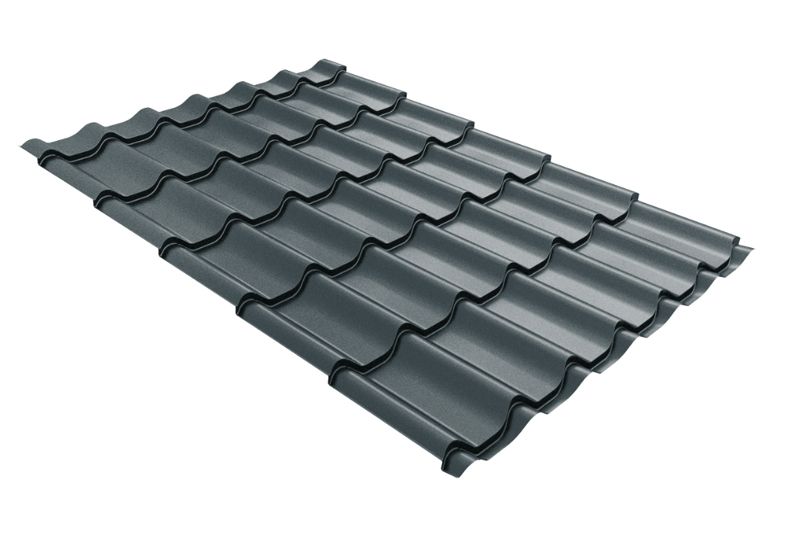 Металлочерепица Grand Line Classic Velur Х RAL 7016 антрацитово-серый