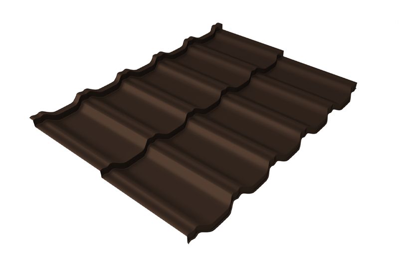 Металлочерепица Grand Line Kvinta Uno Atlas X RAL 8017 шоколад
