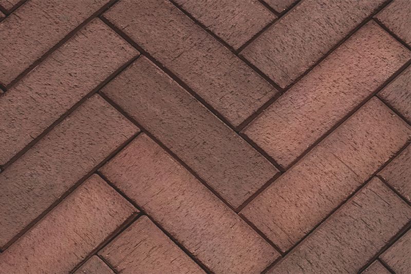 Клинкерная брусчатка ЛСР Глазго темно-красный флэшинг лонг, 250*80*50 мм