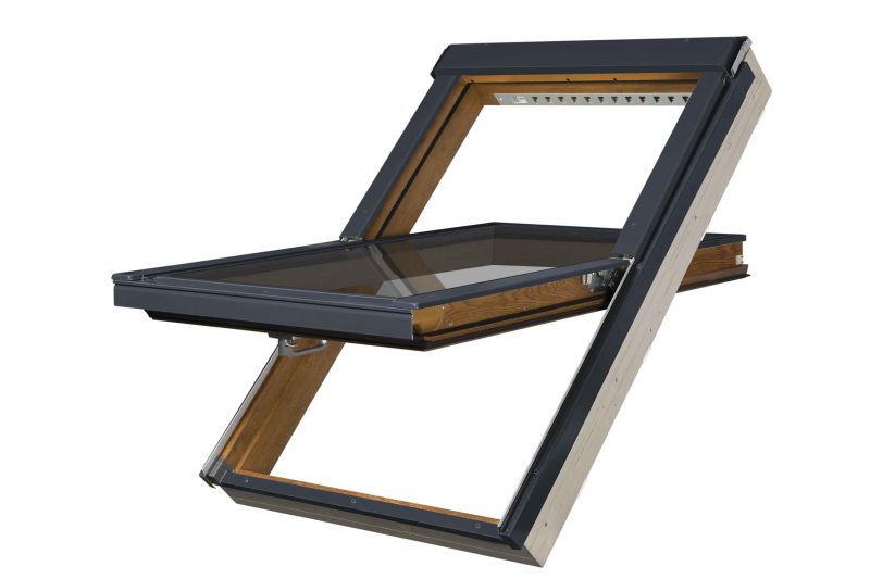 Мансардное окно PTP-V /GO U3  из ПВХ 114*118 "Зол. дуб"