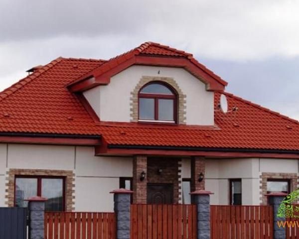 Цементно-песчаная черепица Забудова Натурально-красный