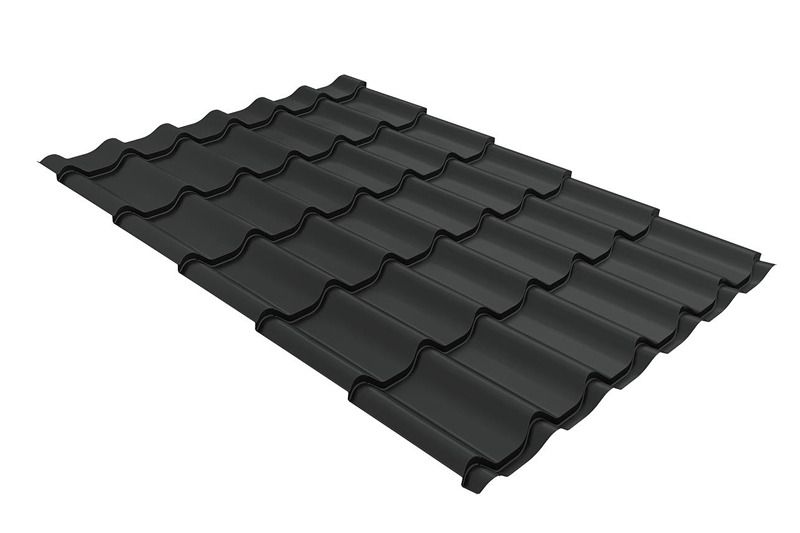 Металлочерепица Grand Line Classic Drap ТХ RAL 7016 антрацитово-серый