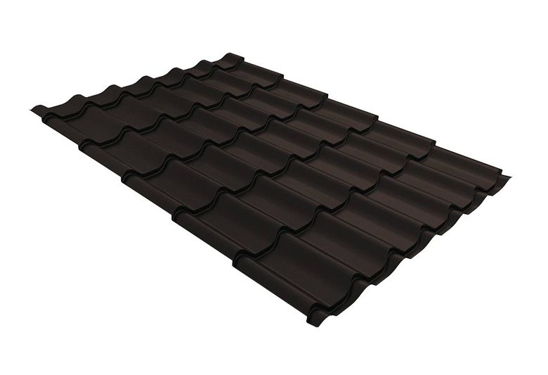 Металлочерепица Grand Line Classic Satin Matt TX RR 32 темно-коричневый