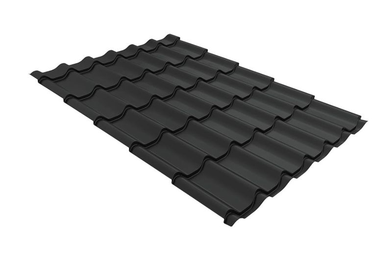 Металлочерепица Grand Line Classic Rooftop Бархат RAL 7016  антрацитово-серый