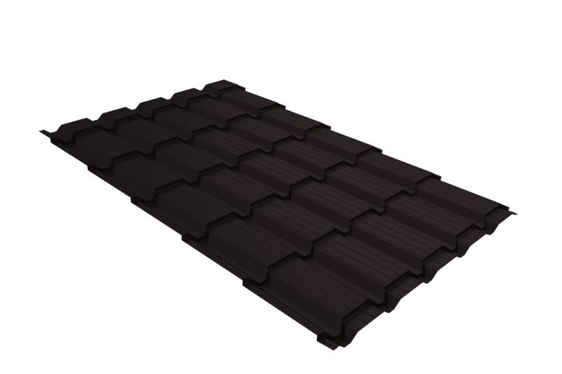 Металлочерепица Grand Line Quadro Profi Satin RR 32 темно-коричневый