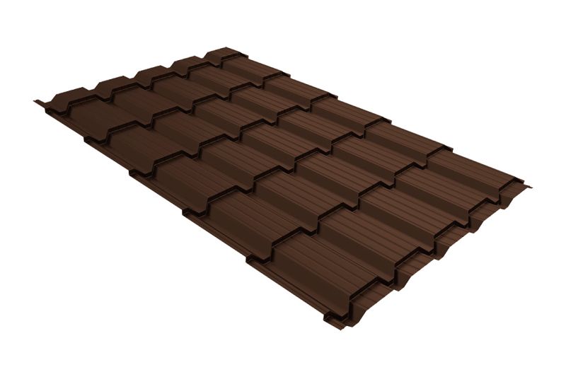 Металлочерепица Grand Line Quadro Profi Atlas X RAL 8017 шоколад