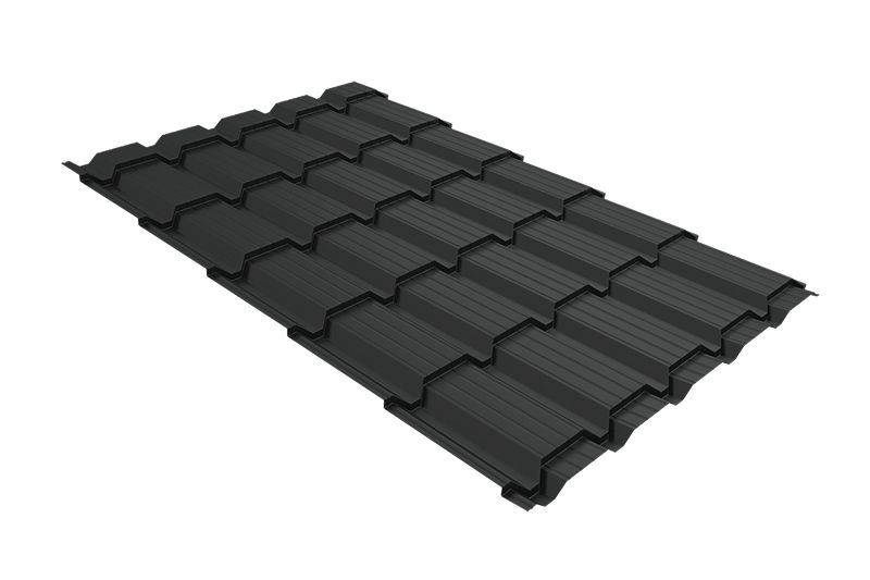 Металлочерепица Grand Line Quadro Profi Drap ТХ RAL 7016 антрацитово-серый