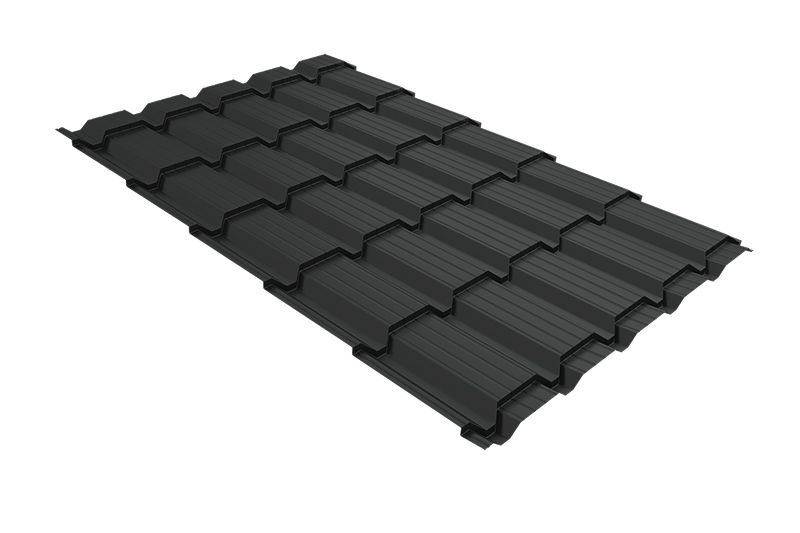 Металлочерепица Grand Line Quadro Profi PurPro Matt 275 RAL 9005 черный