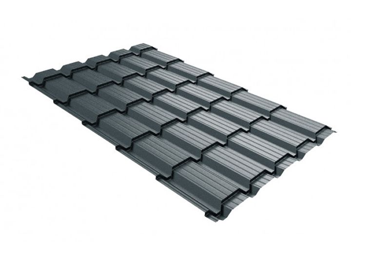 Металлочерепица Grand Line Quadro Profi PurPro Matt 275 RR 32 темно-коричневый