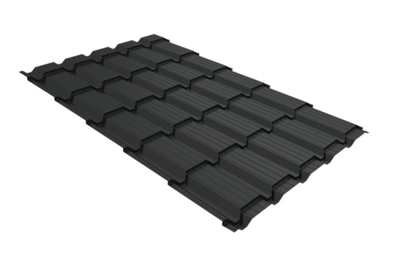 Металлочерепица Grand Line Quadro Profi PurLite Matt RAL 9005 черный