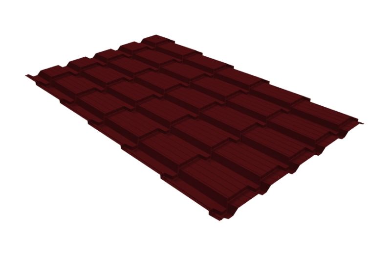 Металлочерепица Grand Line Quadro Profi Satin Matt RAL 3005 красное вино