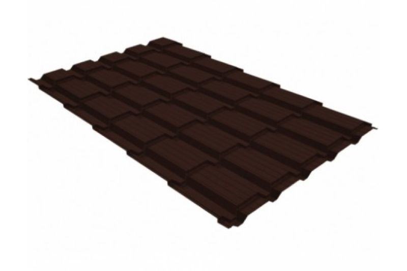 Металлочерепица Grand Line Quadro Profi Satin Matt TX RAL 8017 шоколад