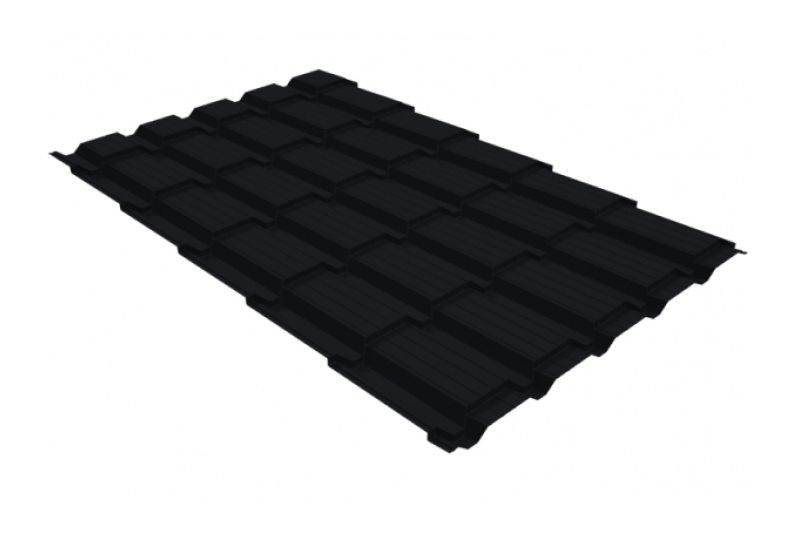 Металлочерепица Grand Line Quadro Profi Satin Matt TX RAL 9005 черный