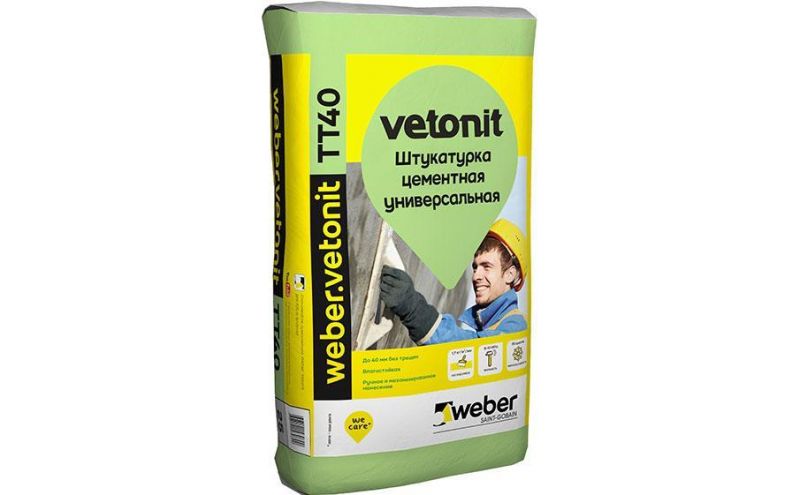 Штукатурка для предварительного выравнивания weber.vetonit TT40, 25 кг