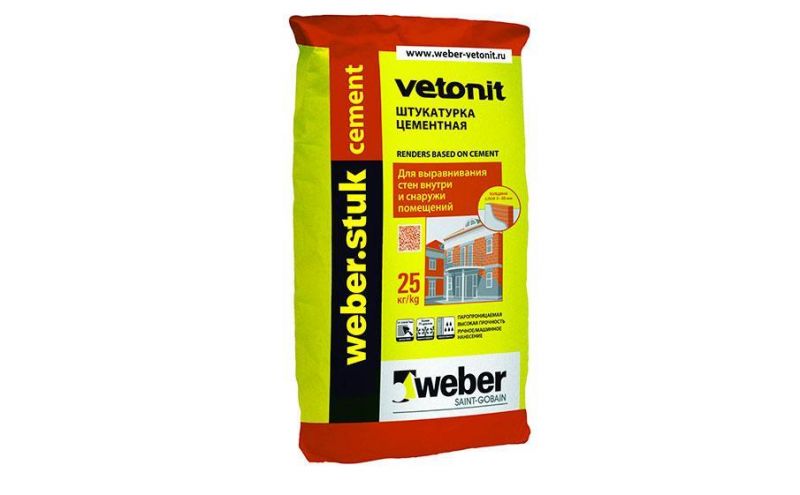 Цементная декоративная штукатурка weber.stuk cement, 25 кг