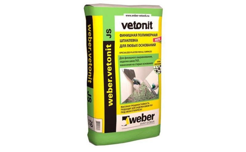 Шпаклевка финишная weber.vetonit JS, белая, 20 кг