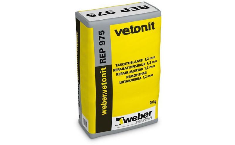 Шпаклевка цементная weber.vetonit REР 975 серый, 20 кг