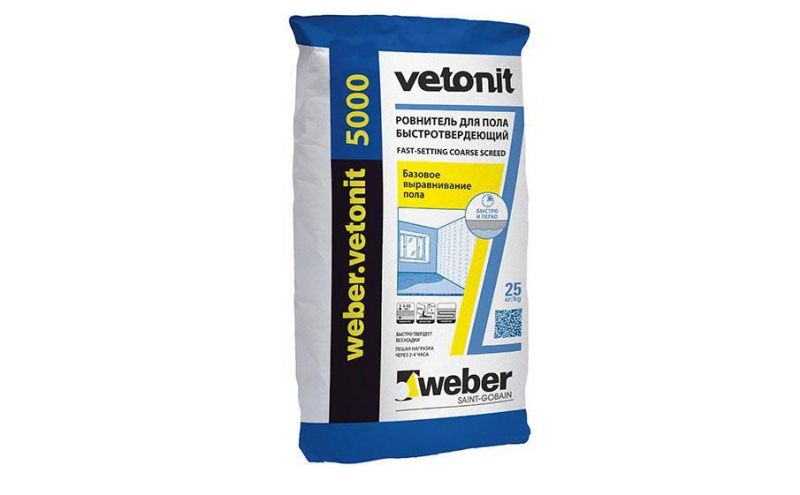 Ровнитель для пола weber.vetonit 5000, серый, 25 кг