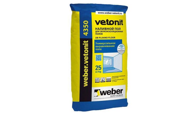 Наливной пол weber.vetonit 4350, серый, 25кг