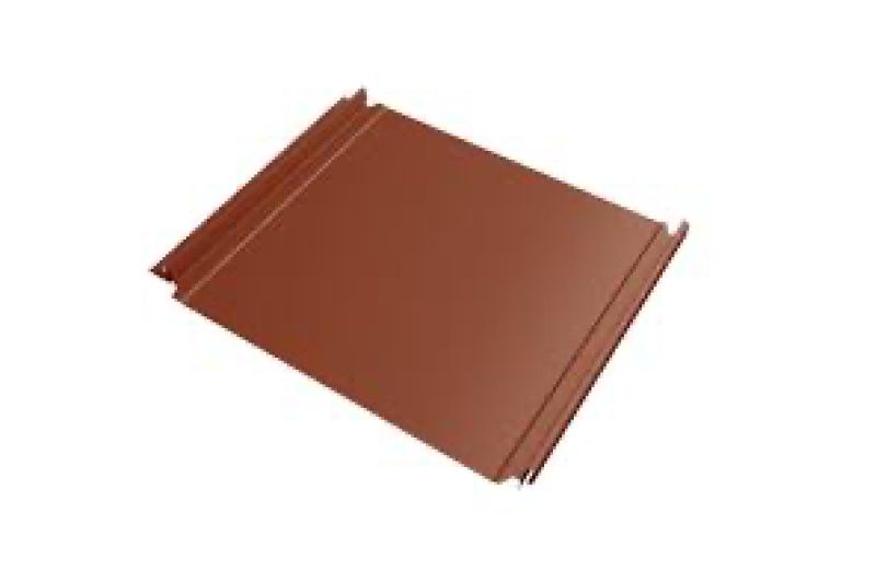 Кликфальц Grand Line 0,5 Velur X с пленкой на замках RAL 8004 терракота