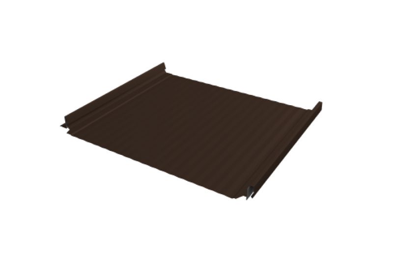 Кликфальц Pro Gofr Grand Line 0,5 PurLite Matt с пленкой на замках RAL 8017 шоколад