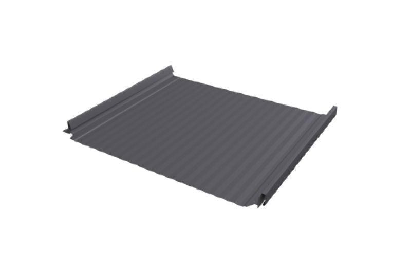 Кликфальц Pro Gofr Grand Line 0,5 Satin с пленкой на замках RAL 7004 сигнальный серый