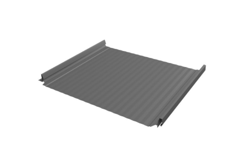 Кликфальц Pro Gofr Grand Line 0,5 Satin с пленкой на замках RAL 9006 бело-алюминиевый