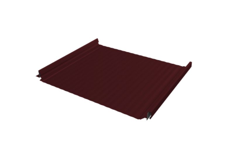 Кликфальц Pro Gofr Grand Line 0,5 Satin Matt с пленкой на замках RAL 3005 красное вино