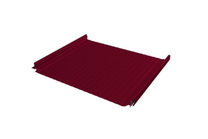 Кликфальц Pro Gofr Grand Line 0,45 PE с пленкой на замках RAL 3003 рубиново-красный