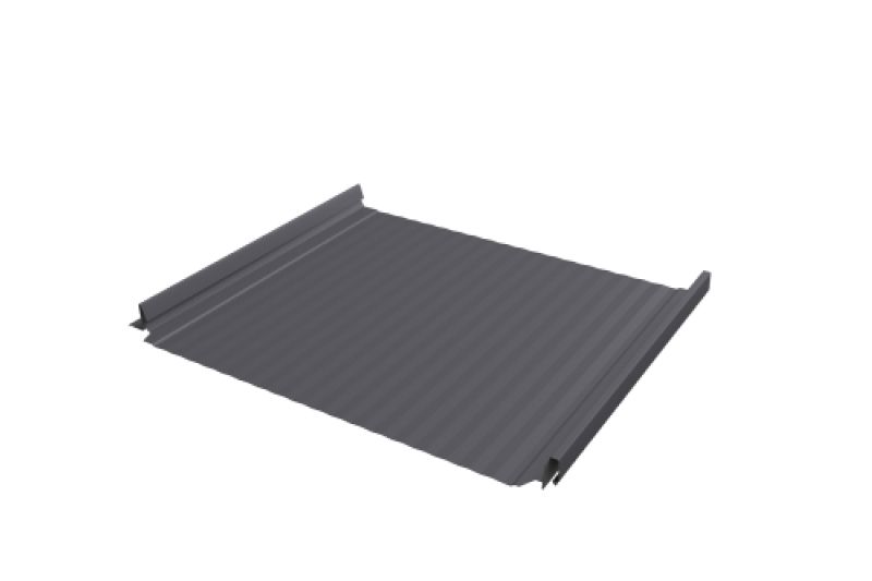 Кликфальц Pro Gofr Grand Line 0,45 PE с пленкой на замках RAL 7005 мышино-серый