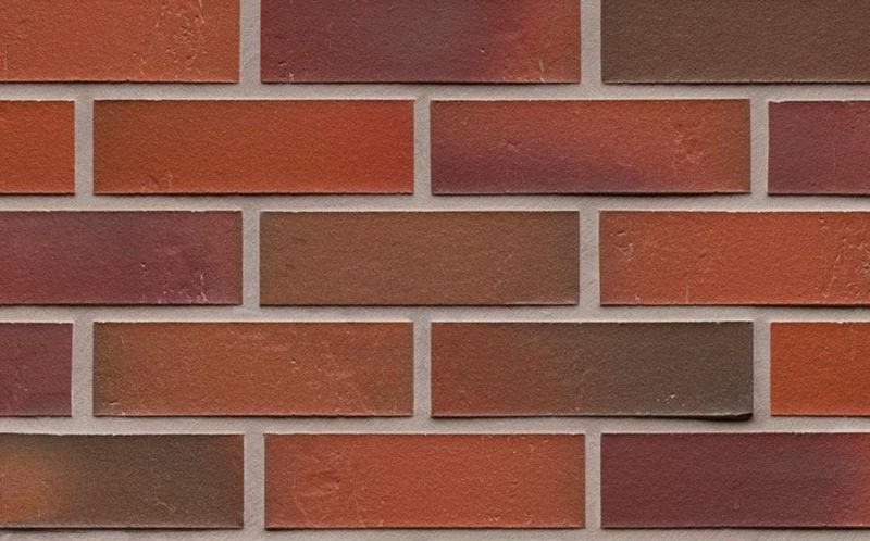 Клинкерная облицовочная плитка ручной формовки Feldhaus Klinker NF 14 R714 accudo carmesi bluastro 240*71*14 мм