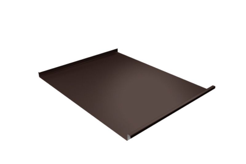 Фальц двойной стоячий Grand Line 0,45 Drap TR с пленкой на замках RAL 8017 шоколад