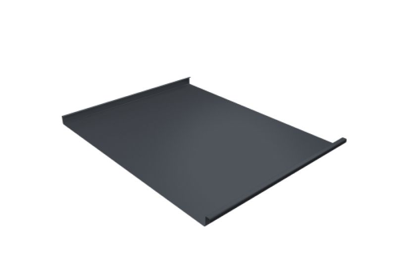 Фальц двойной стоячий Grand Line 0,45 Drap TX с пленкой на замках Drap TwinColor RAL 7024 мокрый асфальт