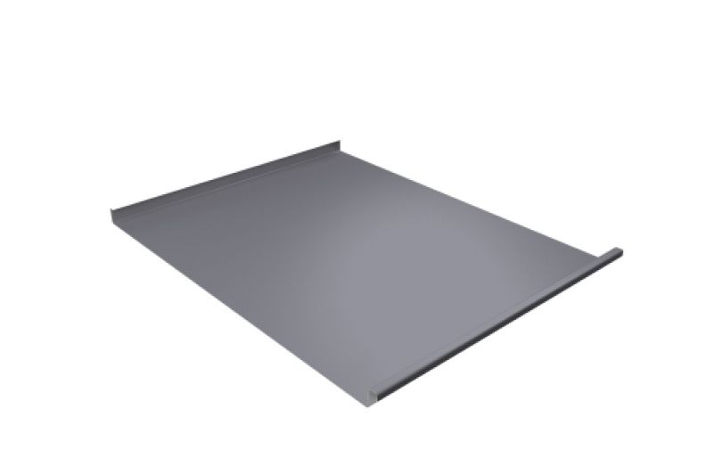 Фальц двойной стоячий Grand Line 0,45 Drap TX с пленкой на замках RAL 7004 сигнальный серый