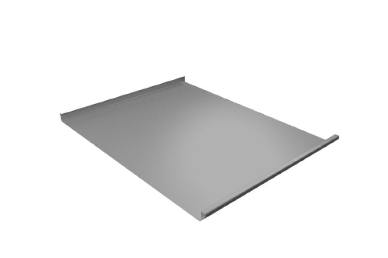 Фальц двойной стоячий Grand Line 0,5 Satin с пленкой на замках RAL 9006 бело-алюминиевый