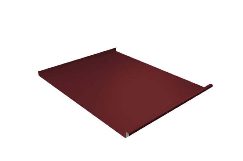 Фальц двойной стоячий Grand Line 0,5 Satin Matt с пленкой на замках RAL 3005 красное вино