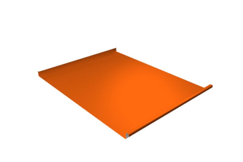 Фальц двойной стоячий Grand Line 0,45 PE с пленкой на замках RAL 2004 оранжевый