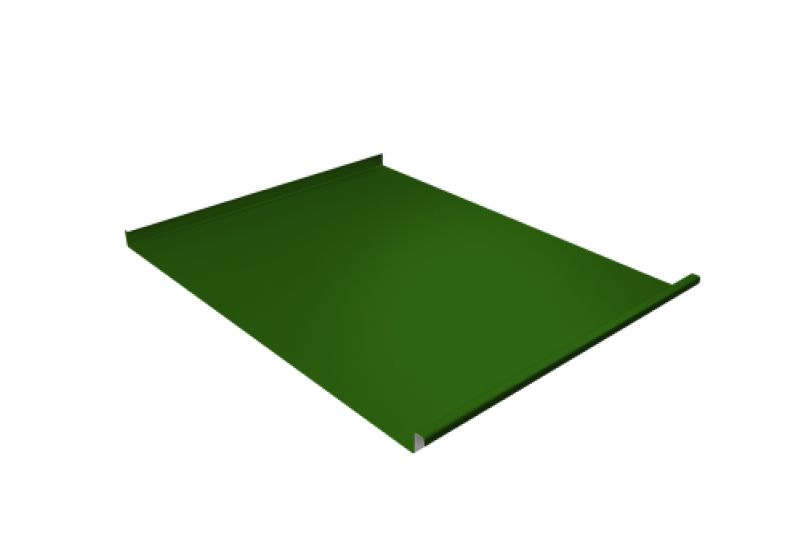 Фальц двойной стоячий Grand Line 0,45 PE с пленкой на замках RAL 6002 лиственно-зеленый