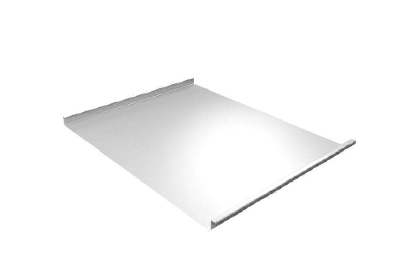 Фальц двойной стоячий Grand Line 0,45 PE с пленкой на замках RAL 9003 сигнальный белый