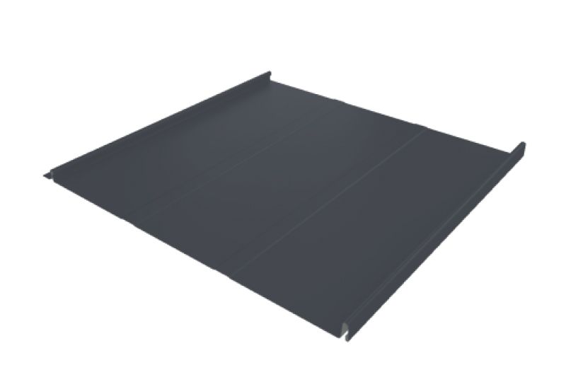 Фальц двойной стоячий  Line Grand Line 0,45 Drap TR с пленкой на замках RAL 7024 мокрый асфальт